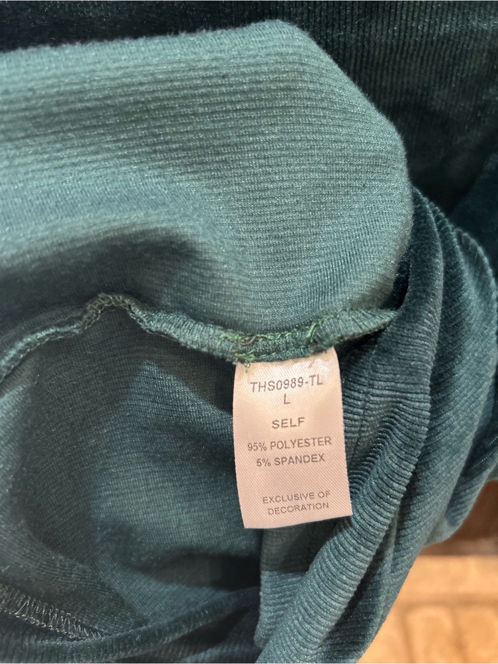 Entro Women's Velvet Puff-Sleeve Top - Teal EUC - Picture 3 of 4